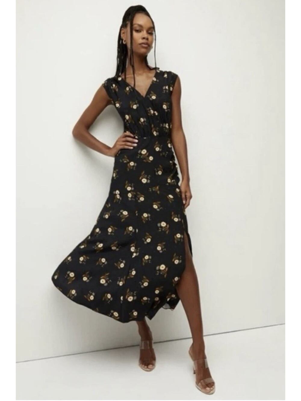 Veronica Beard Women’s Wixson Silk- Blend Floral Midi Dress Size 8 Cottagecore